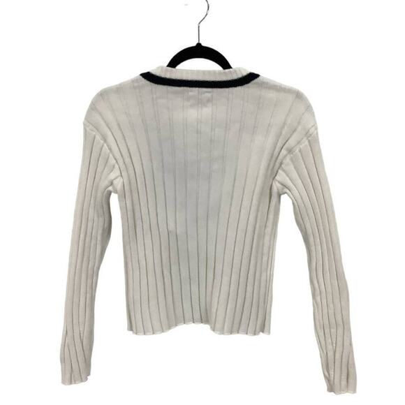 Faherty Game Set Cricket Sweater White Organic Cotton Cashmere Blend Size Small - Picture 9 of 12